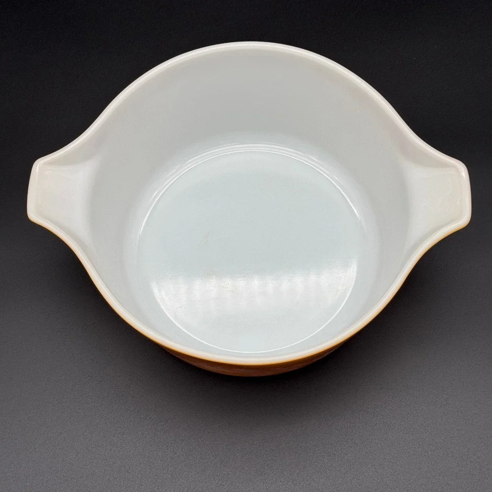 Pyrex Orange Butterfly Gold Casserole Dish 475-B 2.5 Quart Vintage